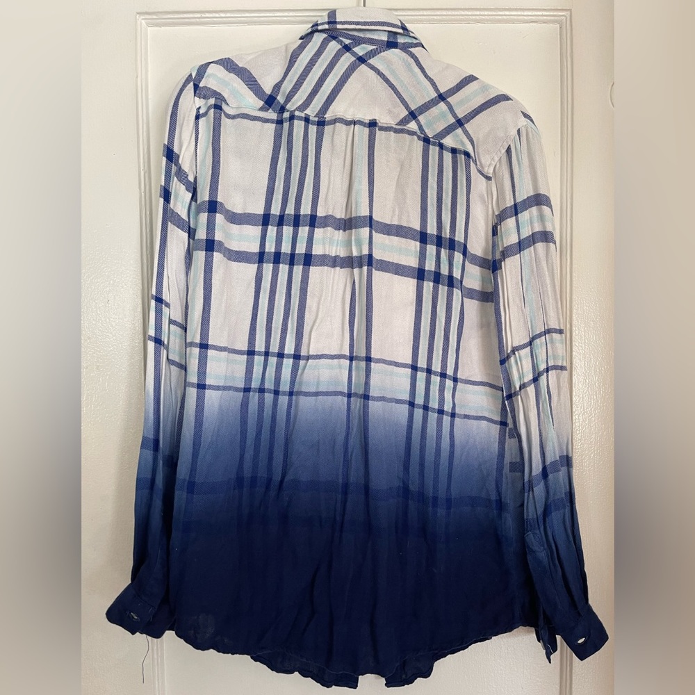Vintage Havana Dip-Dye Plaid Flannel Shirt - Picture 3 of 3